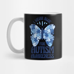 I wear blue for autism awareness autism gift Mug